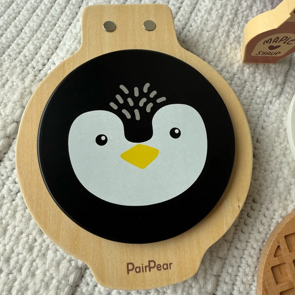 PairPear Wooden Waffle Maker Toy Food Playset